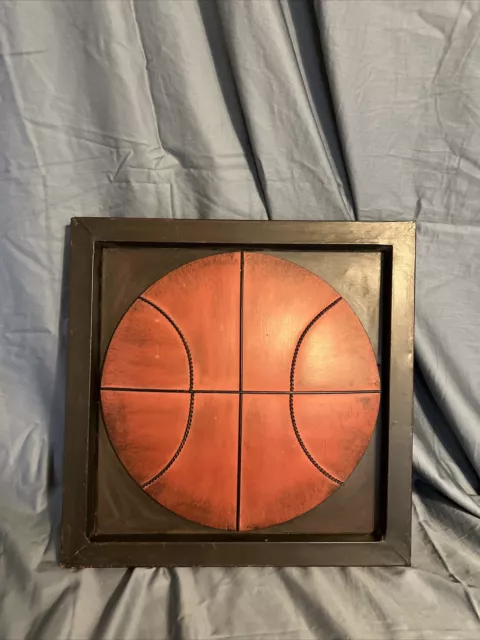 Basketball Hanging Wall Decorative Plaque 3-D Distressed Metal Bronze Finish