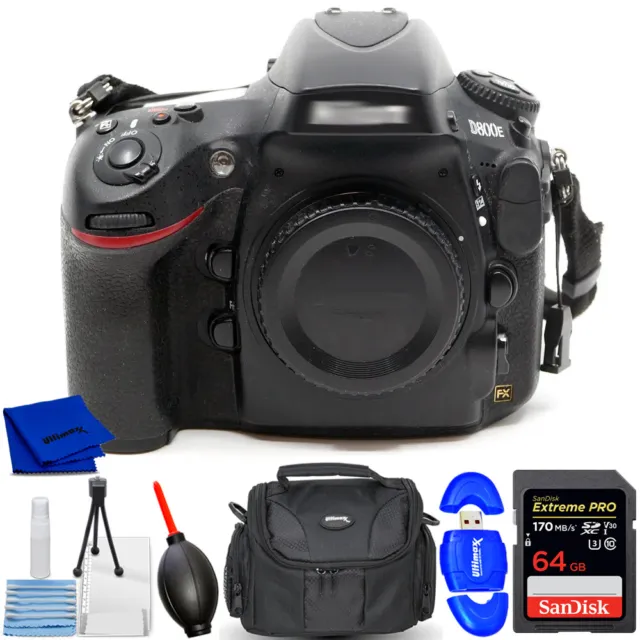 Nikon D800E Digital SLR Camera (Body Only) 25498 - 7PC Accessory Bundle