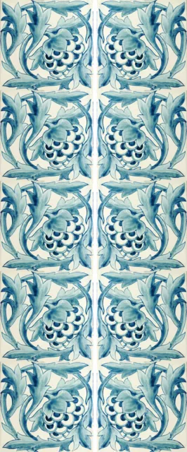 William Morris Artichoke Decorative Only Fireplace Tile Set (10 Tiles)