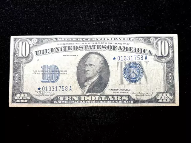 1934-A $10 Dollar Silver Certificate **Star Note**