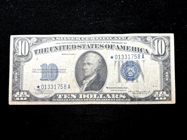 1934-A $10 Dollar Silver Certificate **Star Note**