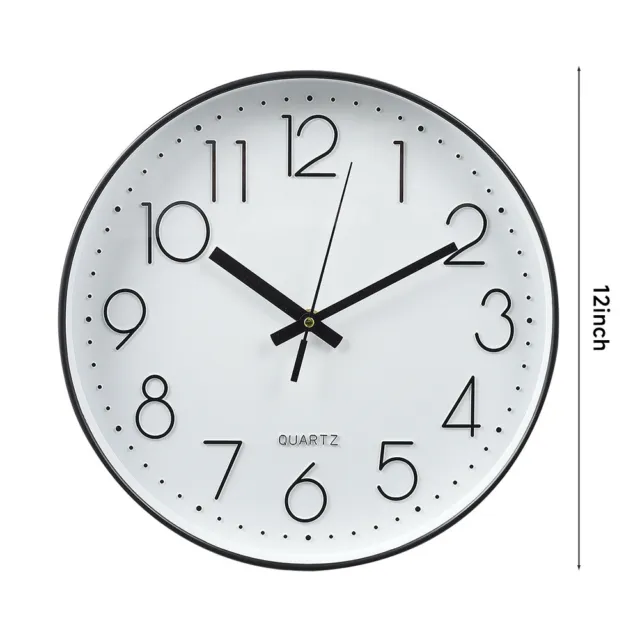 Wall Clock Non-ticking Silent Quartz Clocks Analog Round Clock Battery Operated 2