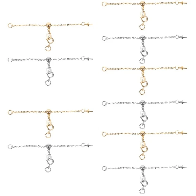 10 piezas Collar Extensor Cadenas Pulsera Ajustables Extensores Elegante Extensión