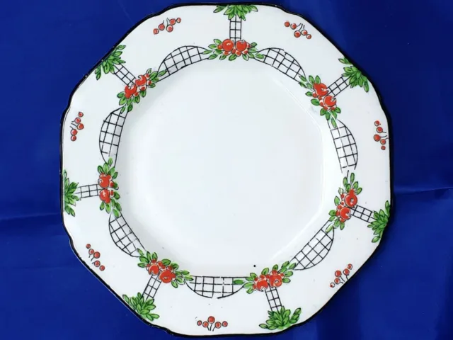 Art Deco Sutherland Bone China Hand Painted Floral Vine & Trellis Tea/Side Plate