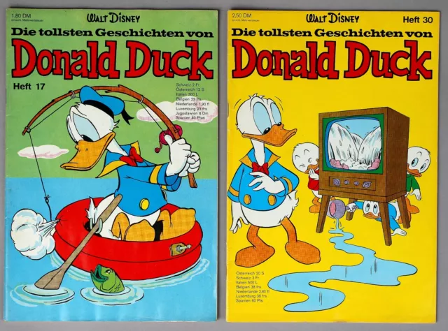 Die tollsten Geschichten von Donald Duck 2 Hefte Nr.17+30 Ehapa Comic 60er # 776