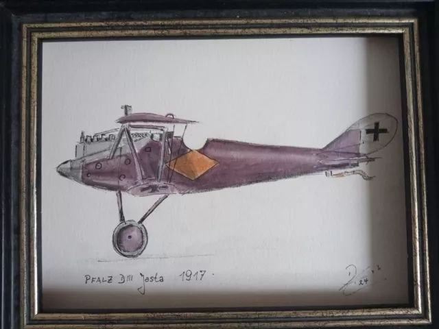 Aquarell " PFALZ III, JASTA 30, 1917"