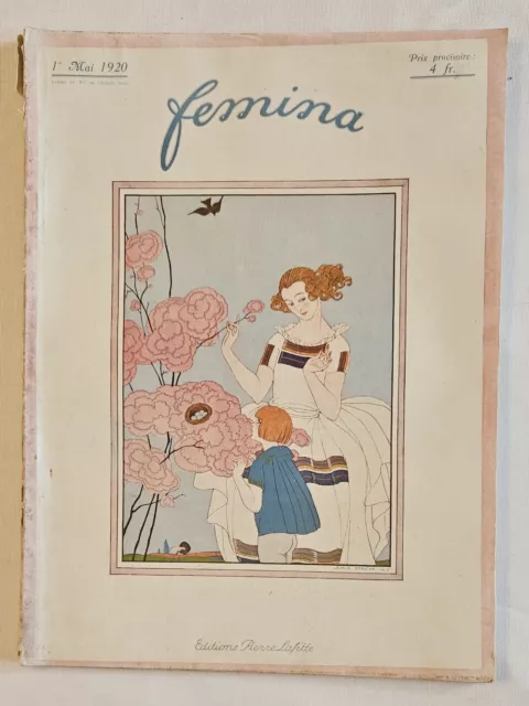 FEMINA MAI 1920 Revue Mode Art Deco Paris Georges Barbier Cover