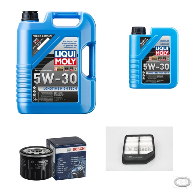 QR-Parts Motoröl-Set 5W-30 Longtime High Tech + Luft- & Ölfilter – Für BMW, VW, Mercedes U.a., 5L + 1L Öl & Filter