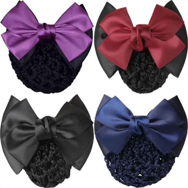 Frauen Mädchen Bowknot-Dekor Snood Net Brötchen abdeckung Haars pange Barrette