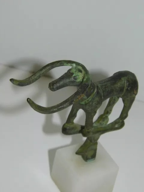 Sculpture Belier  Antique Bronze Patine Verte Sur Socle Marbre Très Rare 18 Eme