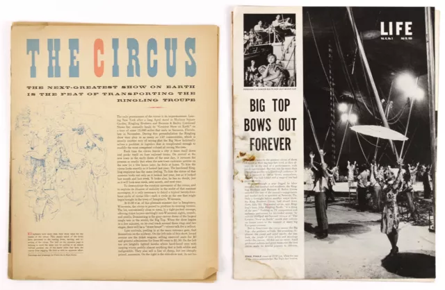 1950's Life & Fortune Magazine Circus Articles - Lot of 2
