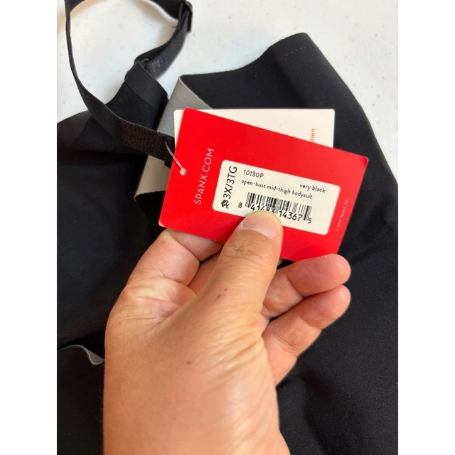 NWT SPANX ONCORE Sculpt Open-Bust Mid-Thigh Bodysuit Very BlackWomen's ...