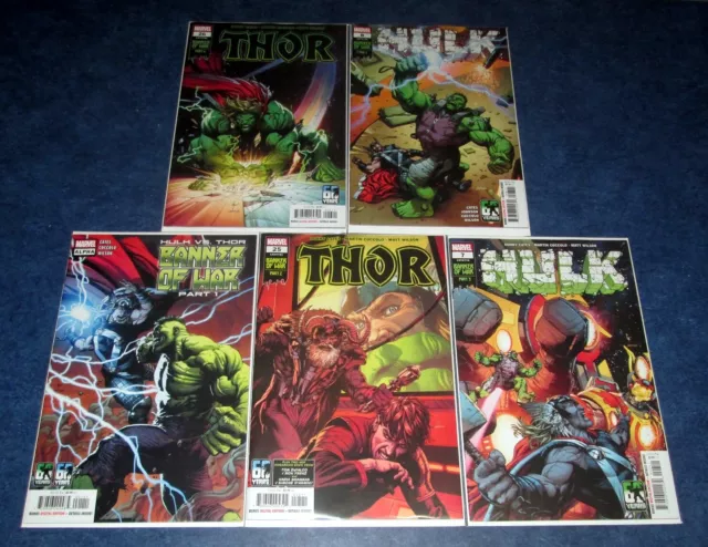 BANNER WAR 1 2 3 4 5 1st print set THOR 25 26 vs HULK 7 8 + ALPHA MARVEL 2022 NM
