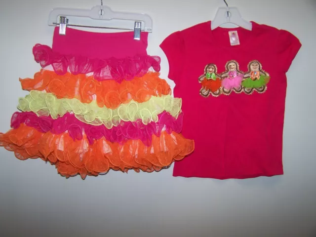 Twirl & Co. Girls 2 pc Tutu Skirt Top Size 7/8 EUC Boutique