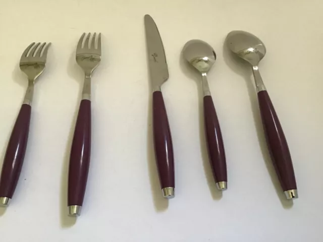 Fiestaware Plum Flatware Silverware Dinner 5-piece Lot Set