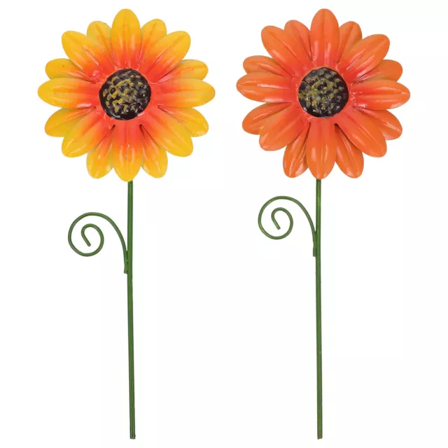 2 Pcs Garden Stakes Gardening Decor Home Accessories Wrought Iron Plug-in