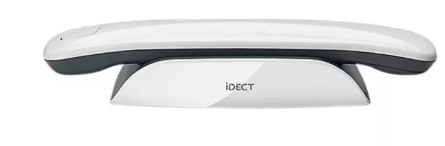 iDect Loop Plus Cordless Phone charging pod with handset.