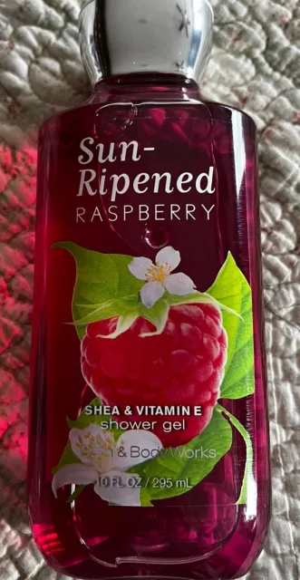Bath & Body Works Shower Gel Sun-Ripened Raspberry Shea Vitamin E Wash 10oz