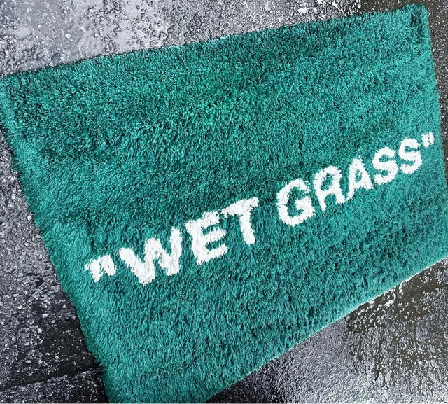 VIRGIL ABLOH X Ikea Markerad Wet Grass Rug Green OFF White Limited