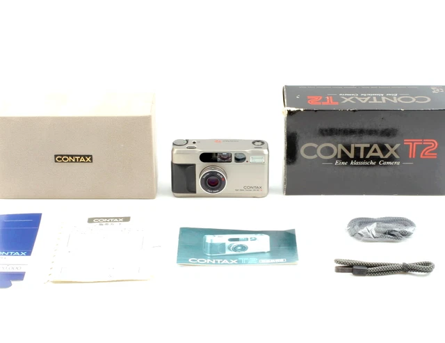 [Near MINT++ in Box] Contax T2 Titan Silver Point & Shoot Film Camera From JAPAN