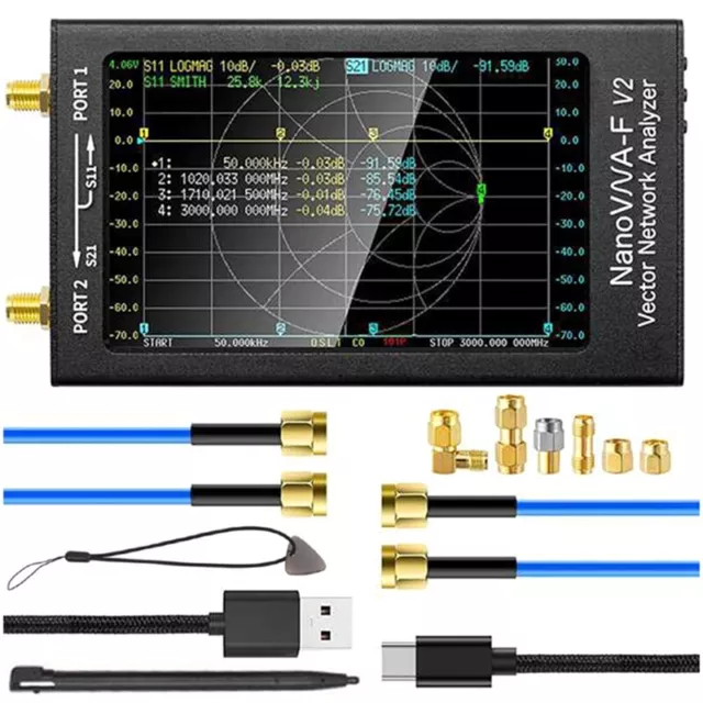 Analyseur de RéSeau Vectoriel -F V2 Analyseur D'Antenne 50KHz-3GHz H7063