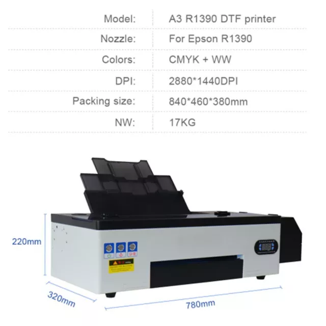 DTF Printer A3 T-shirt Printing Machine for T-shirt Print PET Transfer Film 2