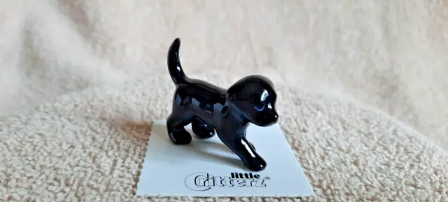 LITTLE CRITTERZ Dog Black Lab Puppy "Shadow" Miniature Figurine New LC802