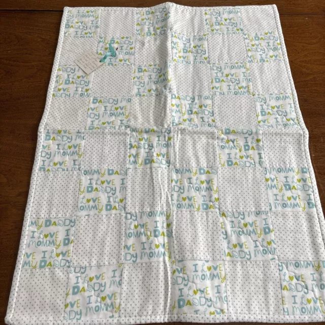 Handmade Baby Shower Crib Quilt Throw Blanket Bears 21” X 28”