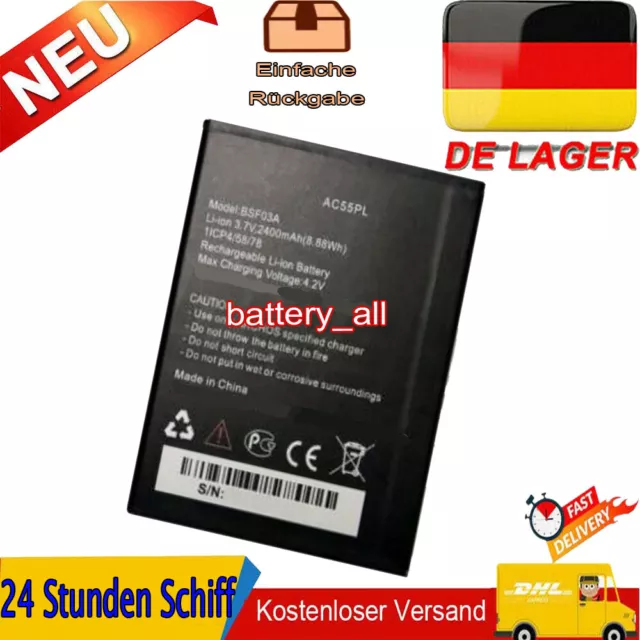 Smartphone Akku Accu Batterie für ARCHOS 55 PLATINUM AC55PL BSF03A 1ICP4/58/78