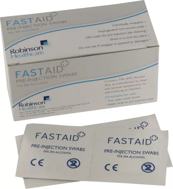 FastAid 70% IPA Alcohol Wipes Pre-Injection Swabs NHS GRADE Like Alcotip TATTOO