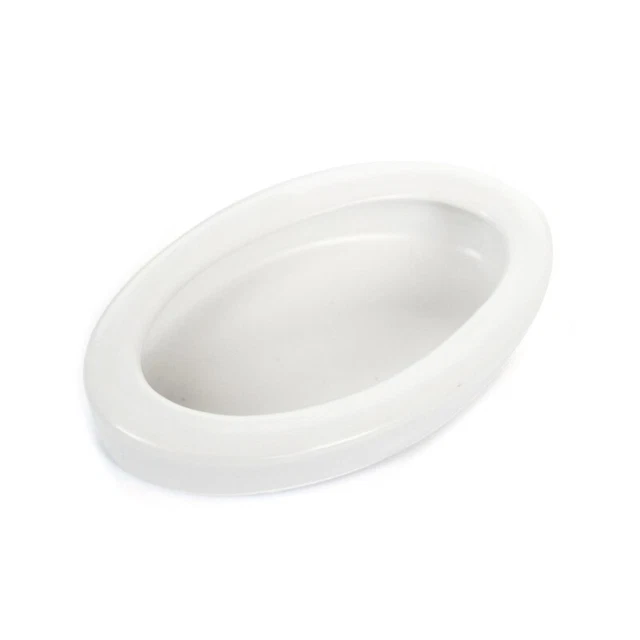 Mini alimentatore rettile per lucertola, ecc., design ovale anti-fuga bianco