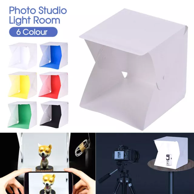 9Pc Photo Studio Light Room Photography USB LED Lighting Tent Backdrop Cube Box