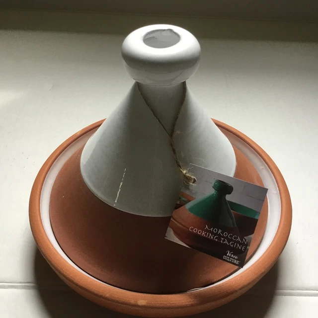 Verve Culture Moroccan Cooking Tagine for Two, white glaze made in Morocco Verve Culture Moroccan Cooking Tagine for Two, white glaze made in Morocco