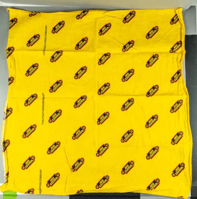 Jose Cuervo Tequila Vintage Bandana/Head Scarf, Yellow & Black 20"x20" 1991