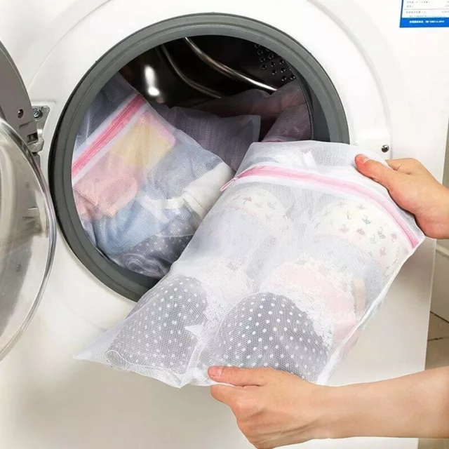 Zipped Laundry Washing Machine Mesh Net Bra Socks Lingerie Underwear Wash Bag
