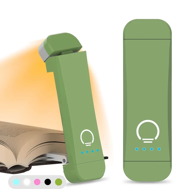 Lámpara de libro con clip recargable para leer luz de marcador portátil
