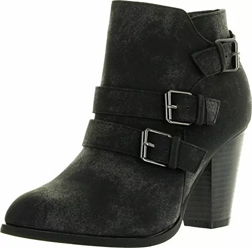 Forever Link Camilia-68 Mid Heel Lace Design Side Zip Ankle Bootie