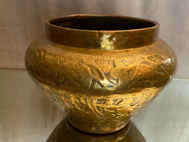 Cache-pot en laiton bronze Perse XIXe