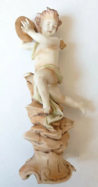 Statuette statue en porcelaine de Saxe Meissen Ange musicien
