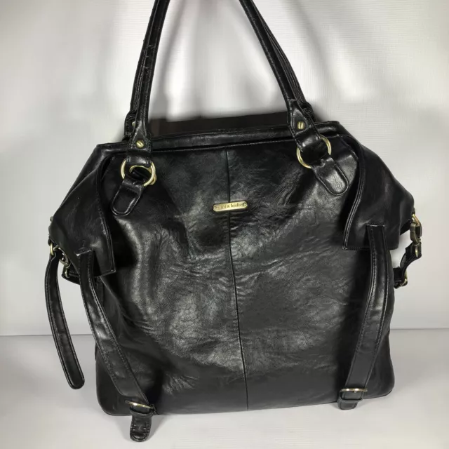 Timi & Leslie Louise Leather Black Convertible Diaper Bag + Accessories