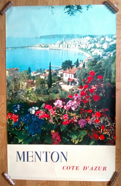Menton, côte d'azur travel poster french riviera, france wall
