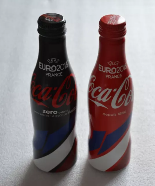 COCA COLA - UEFA EURO 2016 FRANCE - 2 Bouteilles en aluminium -- Alu Bottle