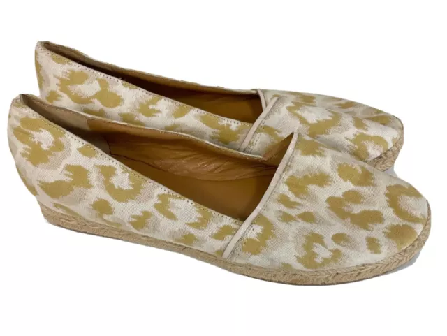 3.1 Philip Lim Womens Slip On Flat Espadrilles Shoes Brown 39 Animal Leopard