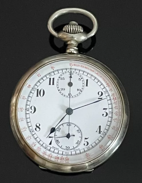 Swiss Made Chronograph  Pocket Watch  by  Minerva c.1900