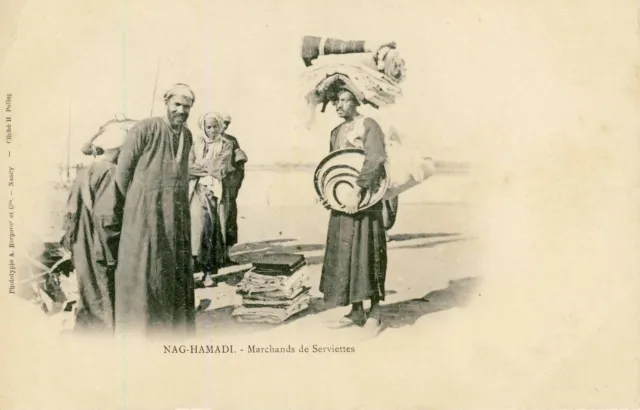 Carte Postale Egypte Nag-Hamadi Marchands De Serviettes