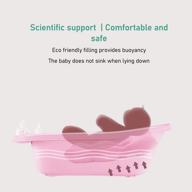 (Rosa)Baby-Badematte Baby-Badewannen-Stützkissen Sicheres Weiches Badekissen