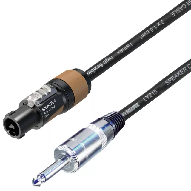 Cable de altavoz HQ Speakon a 1/4" plomo neutro NL2FXX-W-S 2 1,5 mm 2 núcleos