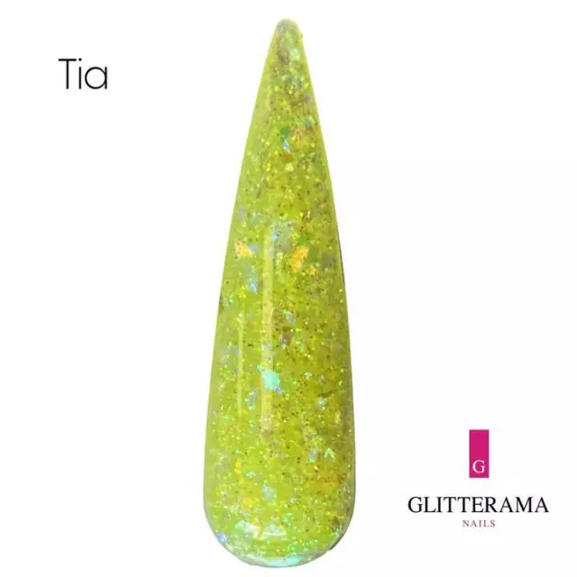 TIA coloured acrylic powder Glitterama Nails bright yellow sunflower neon bright