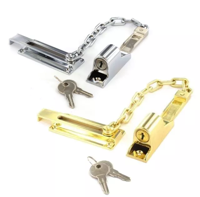 Securit Locking Door Security Chain & Keys - Extra Security Lock 110Mm