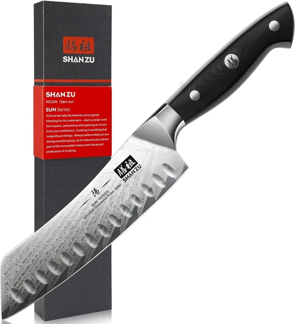 LOT SET DE 2 couteaux santoku chef en inox titane cuisine multi usage EUR 10,00 - FR